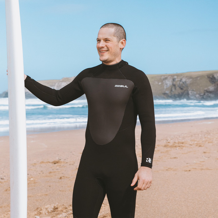 2025 Gul Mens Response 4/3mm GBS Back Zip Wetsuit RE1246-C1 - Black